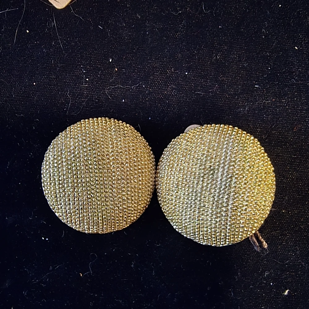 Vintage Gold-Tone Large Dome Shaped Clip-On Earrings